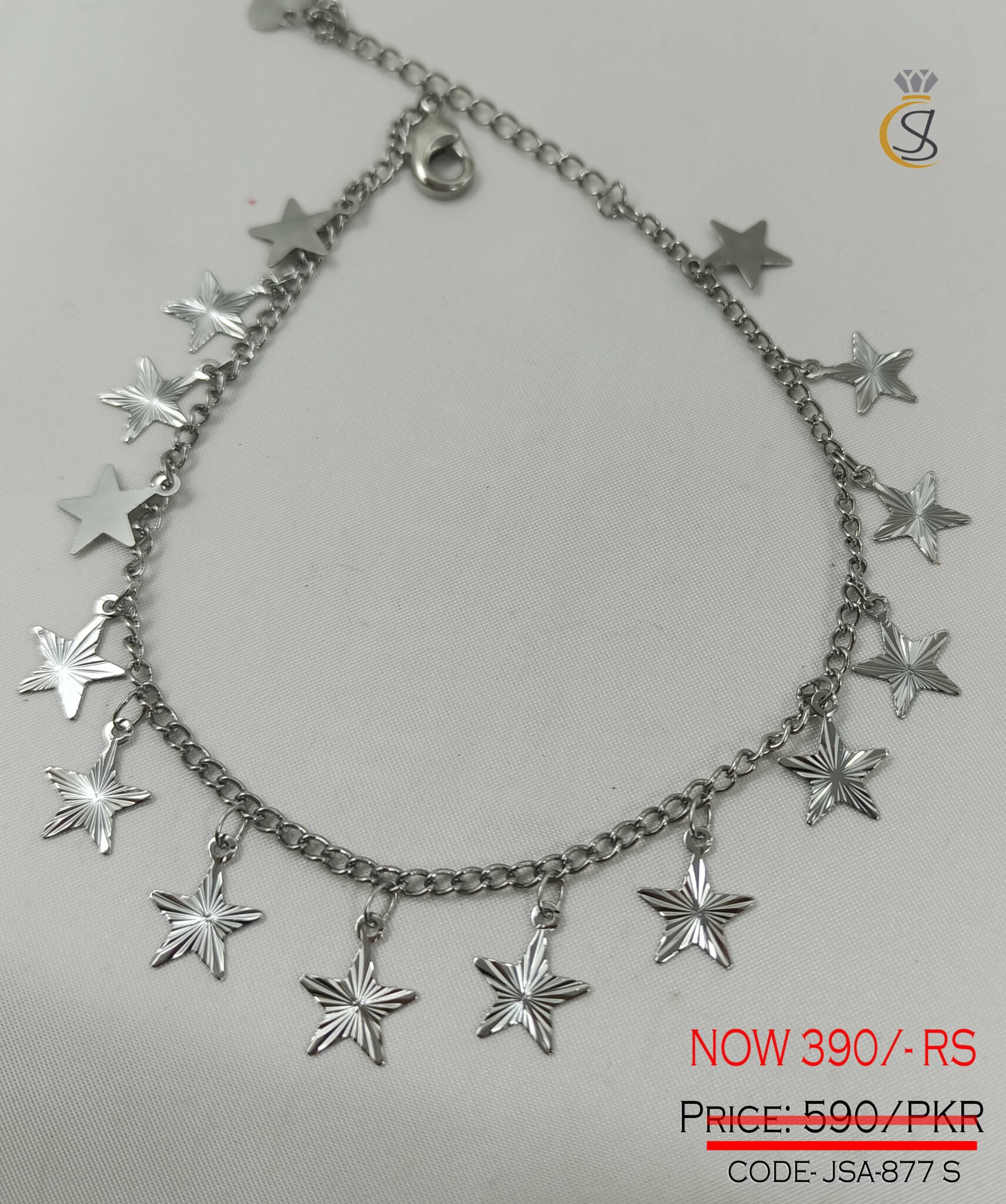 Gold Plated Moon And Star Anklet J S Jewellery Store PK