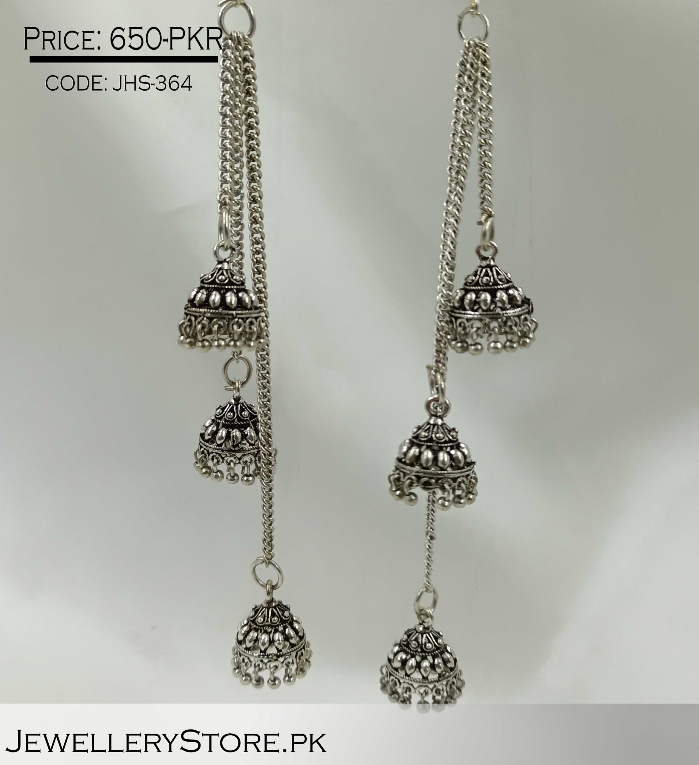 Buy RAINBOZ Jhumkis Earrings for Women Stylish Jewellery Kashmiri Dejhoor  Kaan Chains Oxidized Silver Drop Tassel Jhumka for Online @ ₹299 from  ShopClues