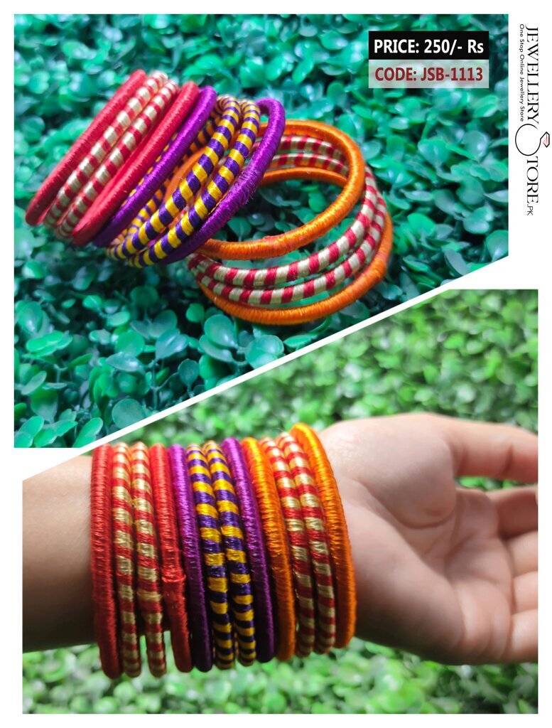 Multi-Color Thread Handmade Bangles - J.S Jewellery Store PK